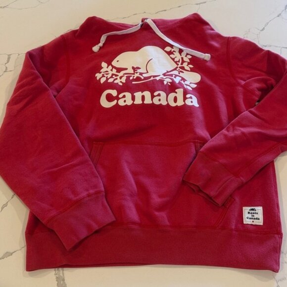 Roots Canada Red Hoodie with Beaver Logo - Picture 1 of 12